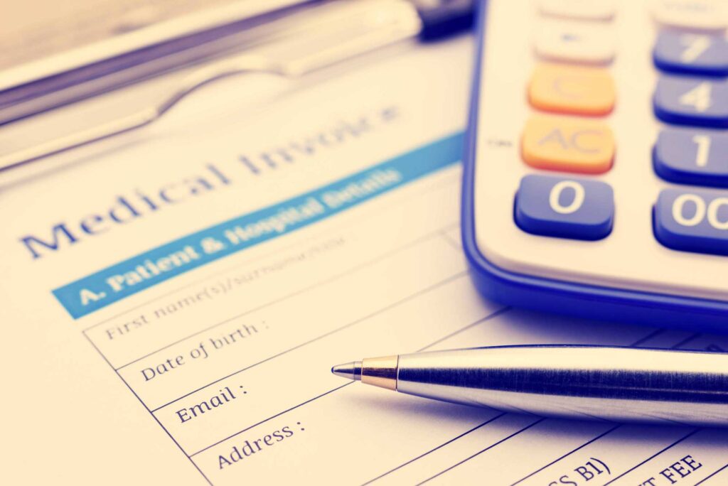 Filling out an insurance form