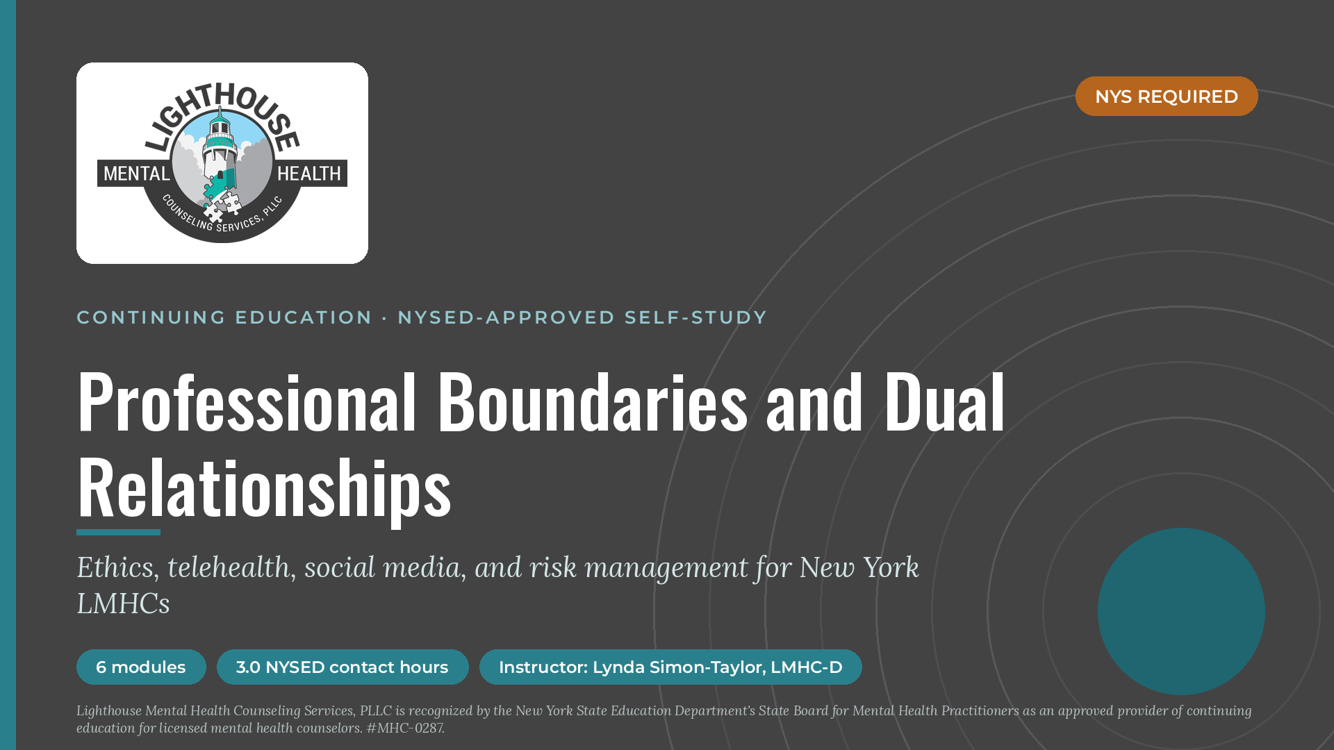 Professional Boundaries and Dual Relationships